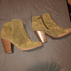 Olive green ankle booties